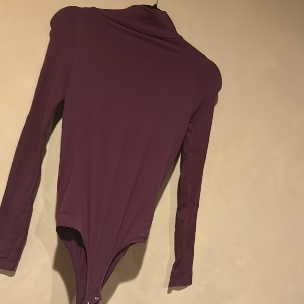 NWOT Free People Burgundy Long Sleeve Bodysuit